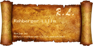 Rehberger Lilla névjegykártya